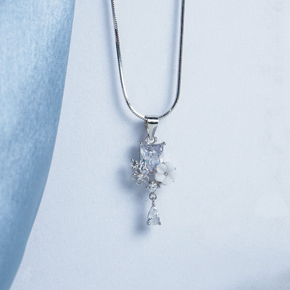 Pure Silver Opal Blossom Pendant