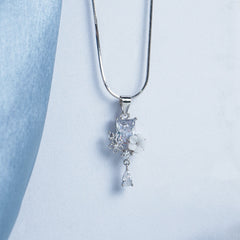 Pure Silver Opal Blossom Pendant