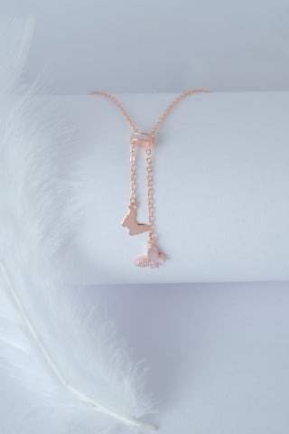 Pure Silver RoseGlide Wings Charm Pendant