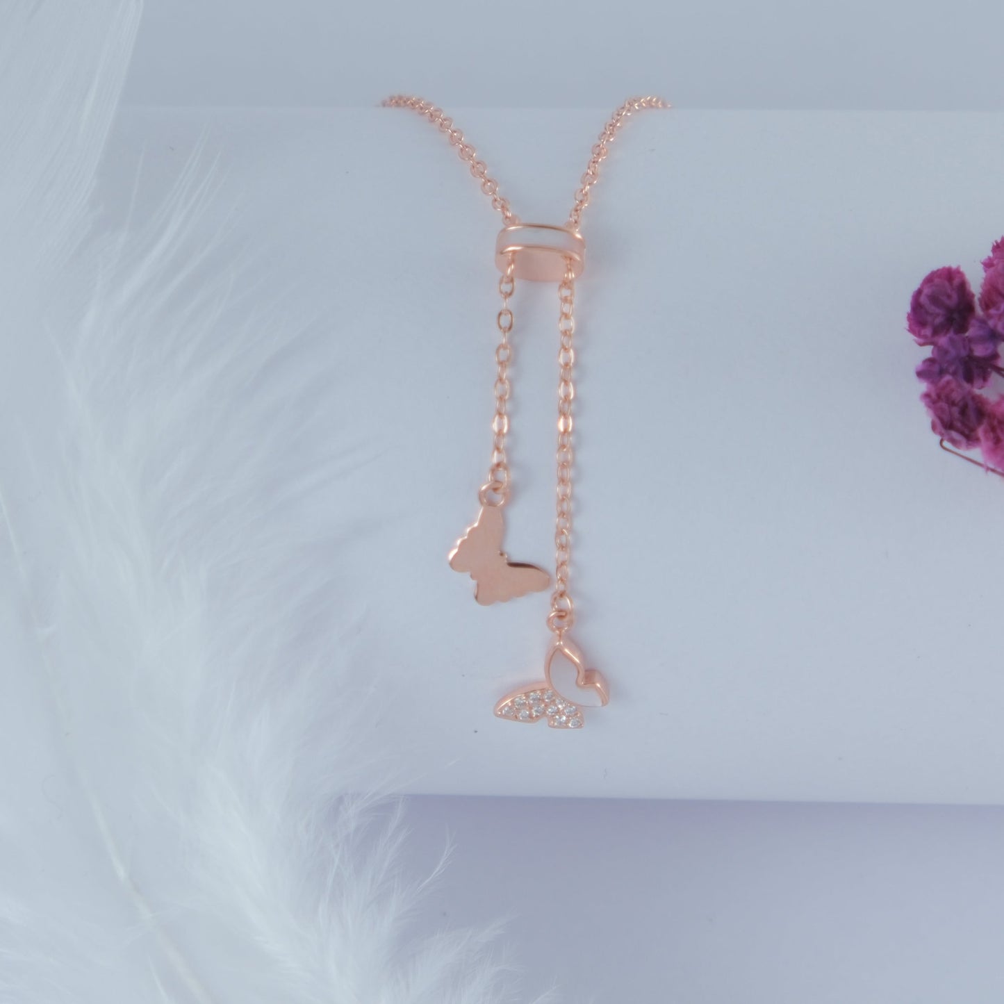 Pure Silver RoseGlide Wings Charm Pendant