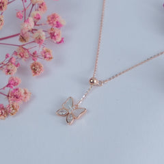 925 Rose Gold Butterfly Bliss Pendant