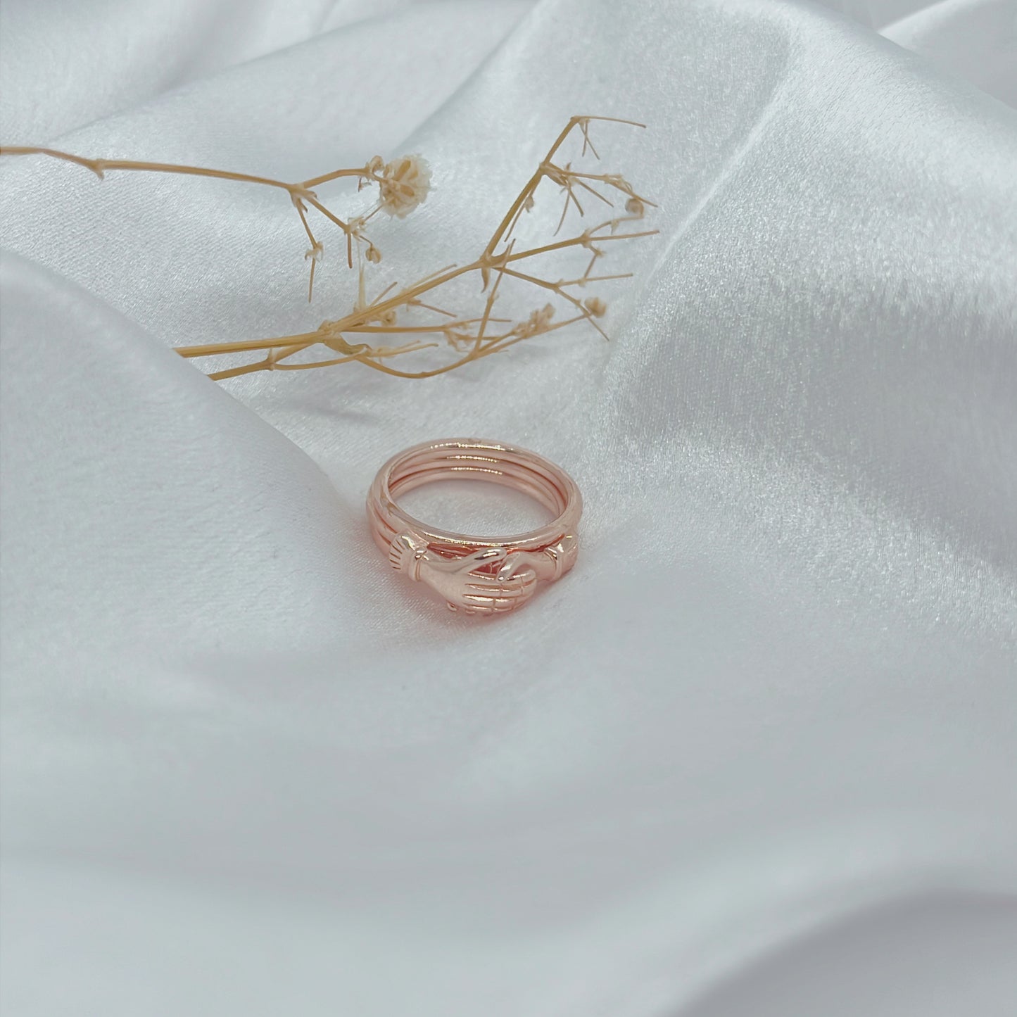 Pure Silver Rose Gold Promise Ring