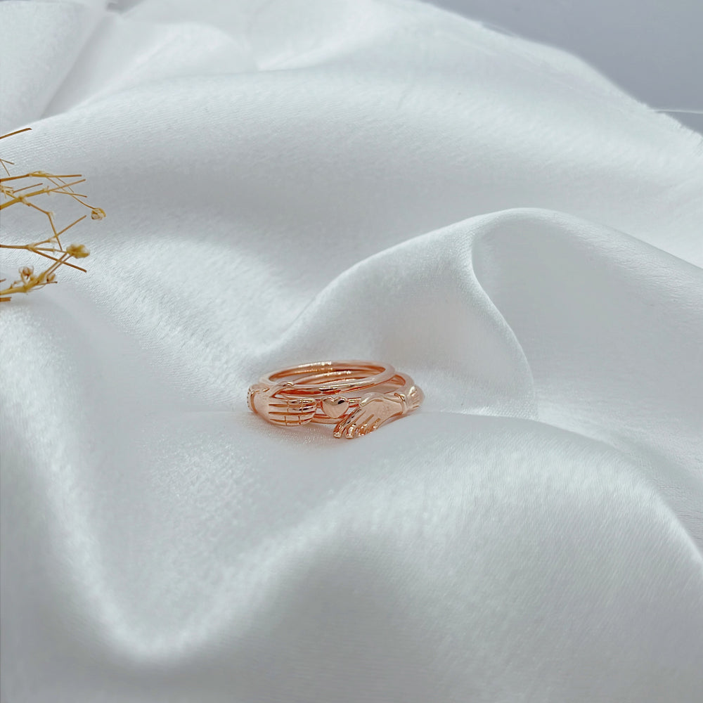Pure Silver Rose Gold Promise Ring
