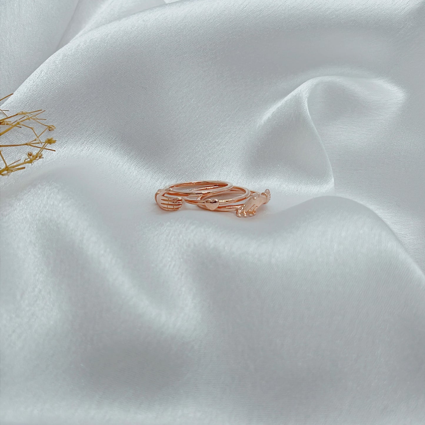 Pure Silver Rose Gold Promise Ring