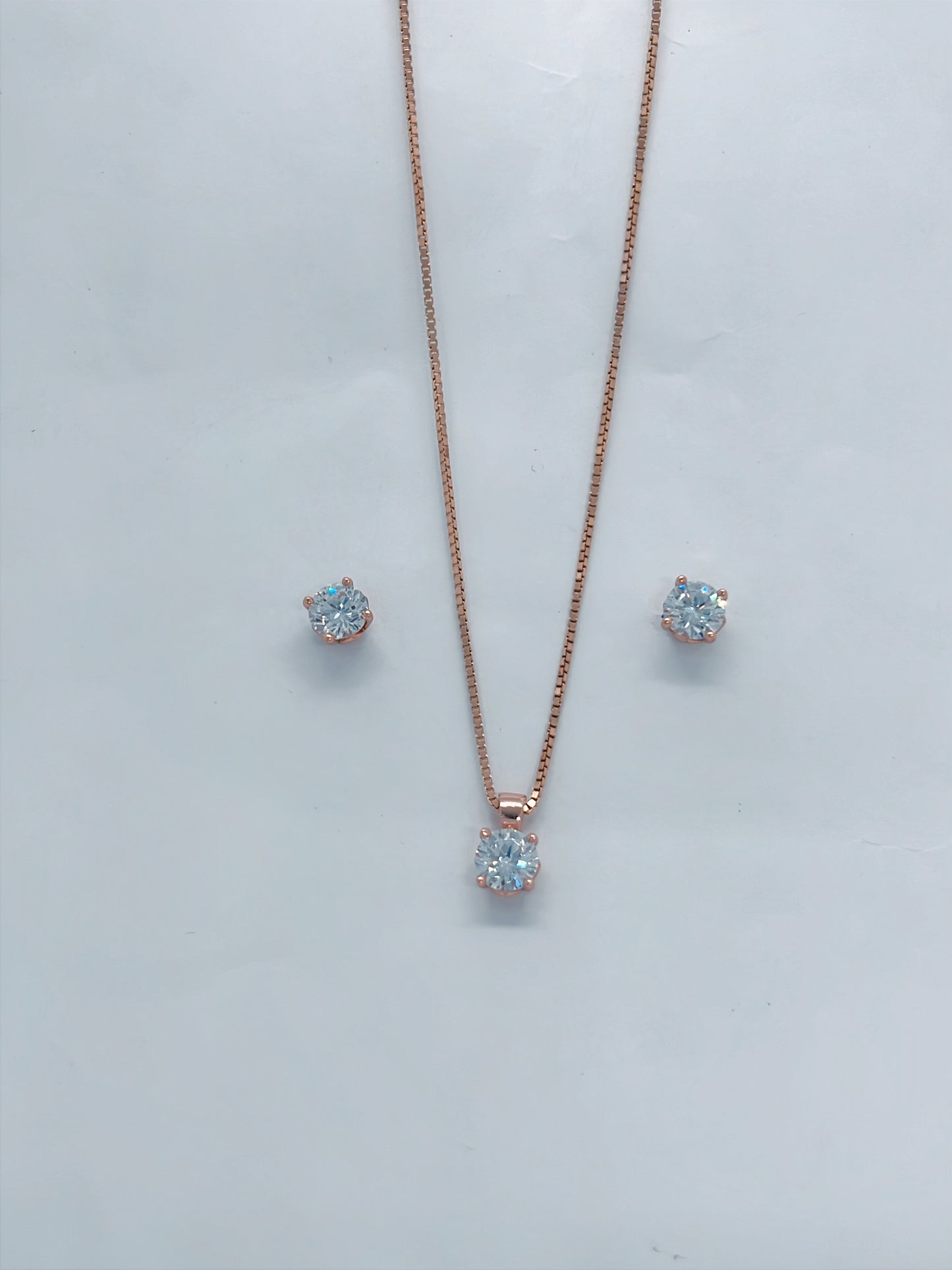 Pure Silver Rosette Charm Pendant Earring Set