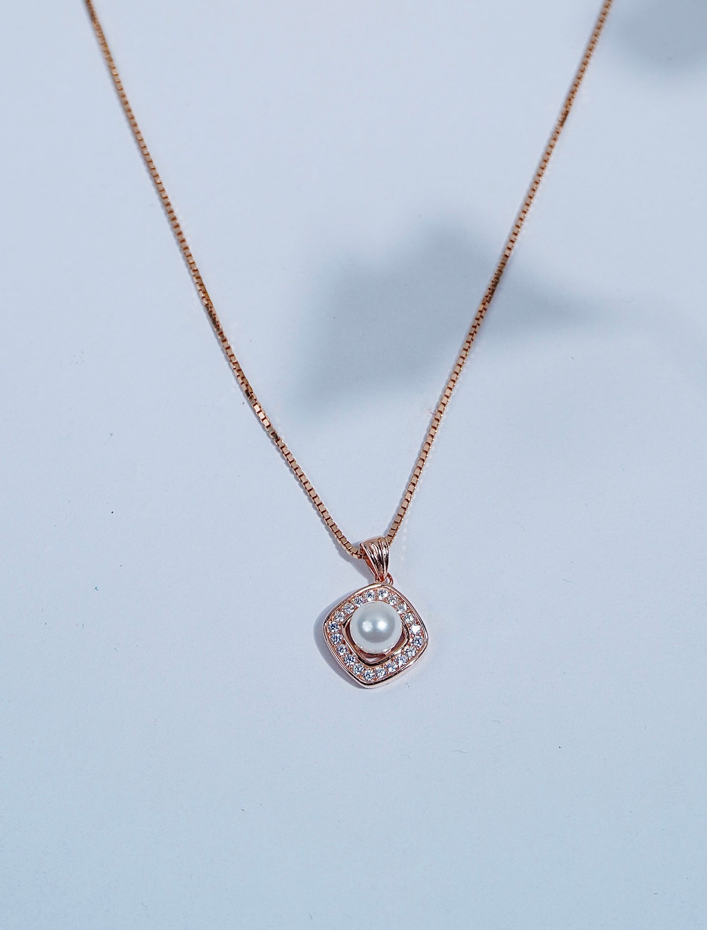 Pure Silver White Pearl Pendant Earring Set