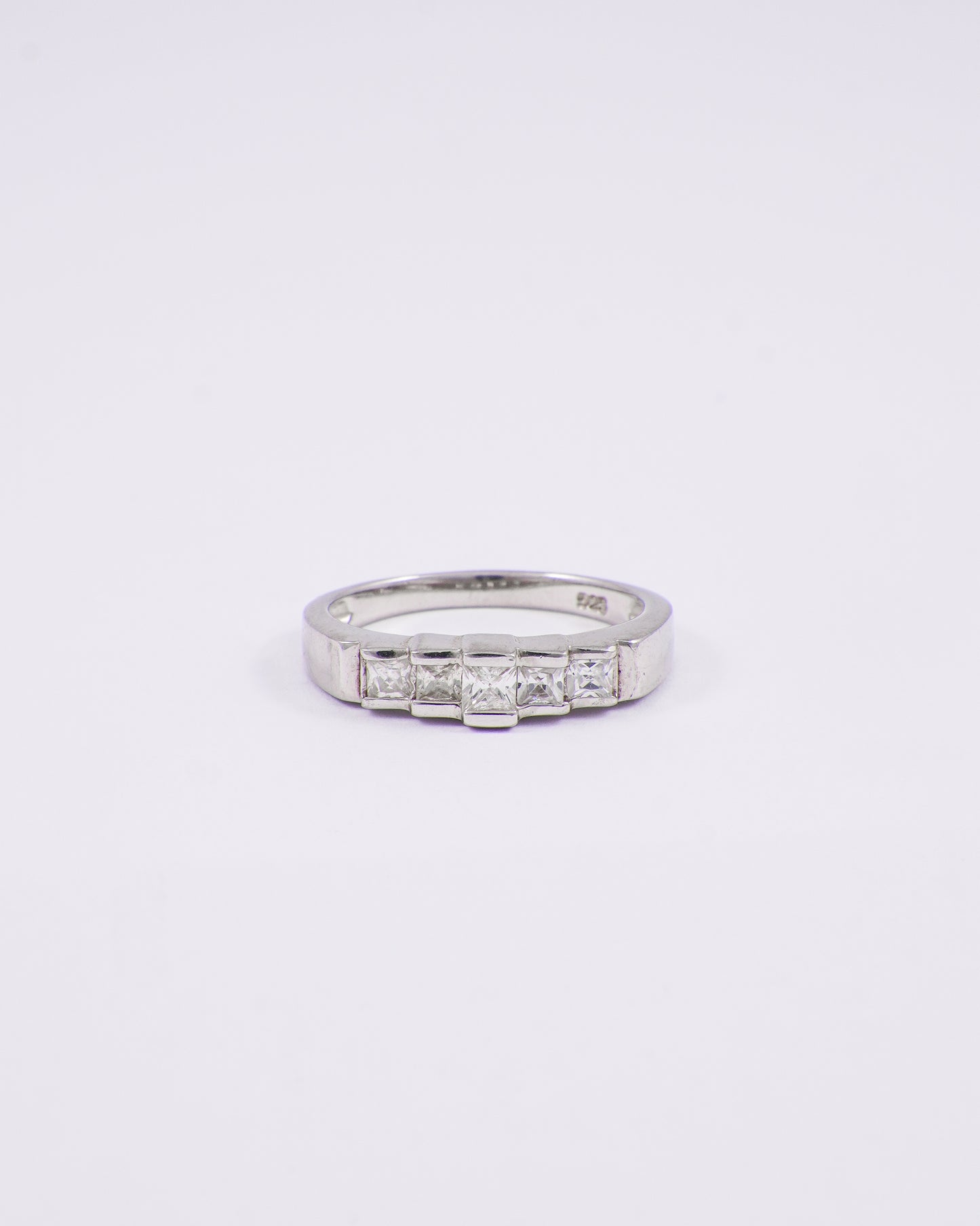 Silver Step Up Pair Diamond Ring