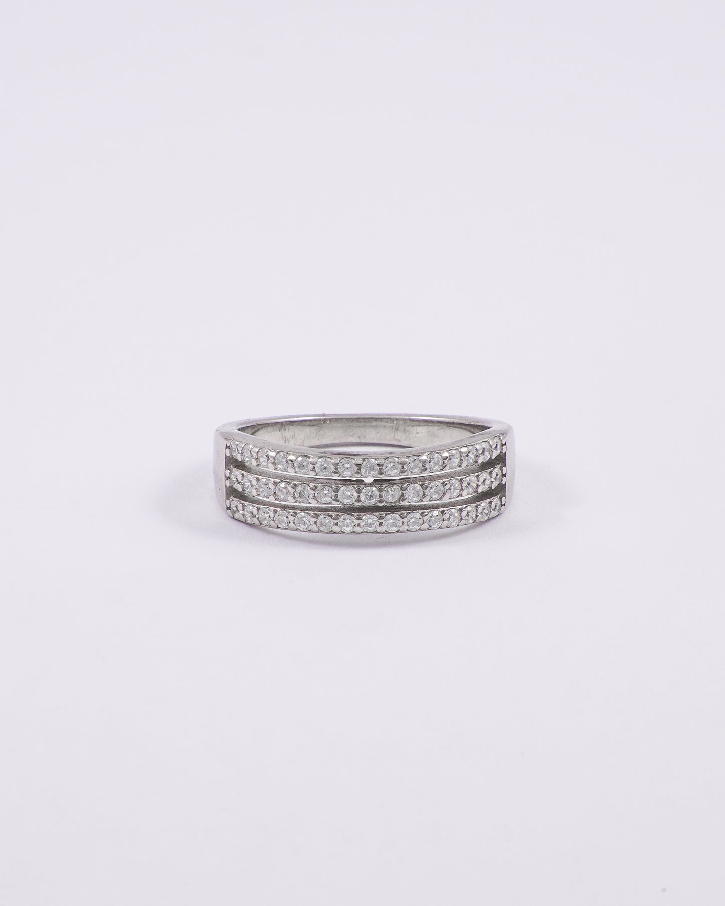 Silver 3 Shine Fold Ring