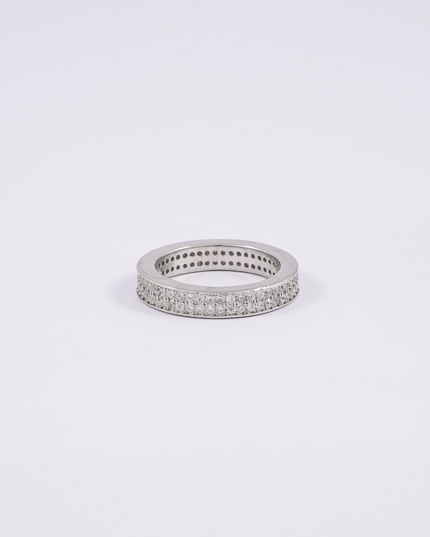 Silver Zircon Studded Ring