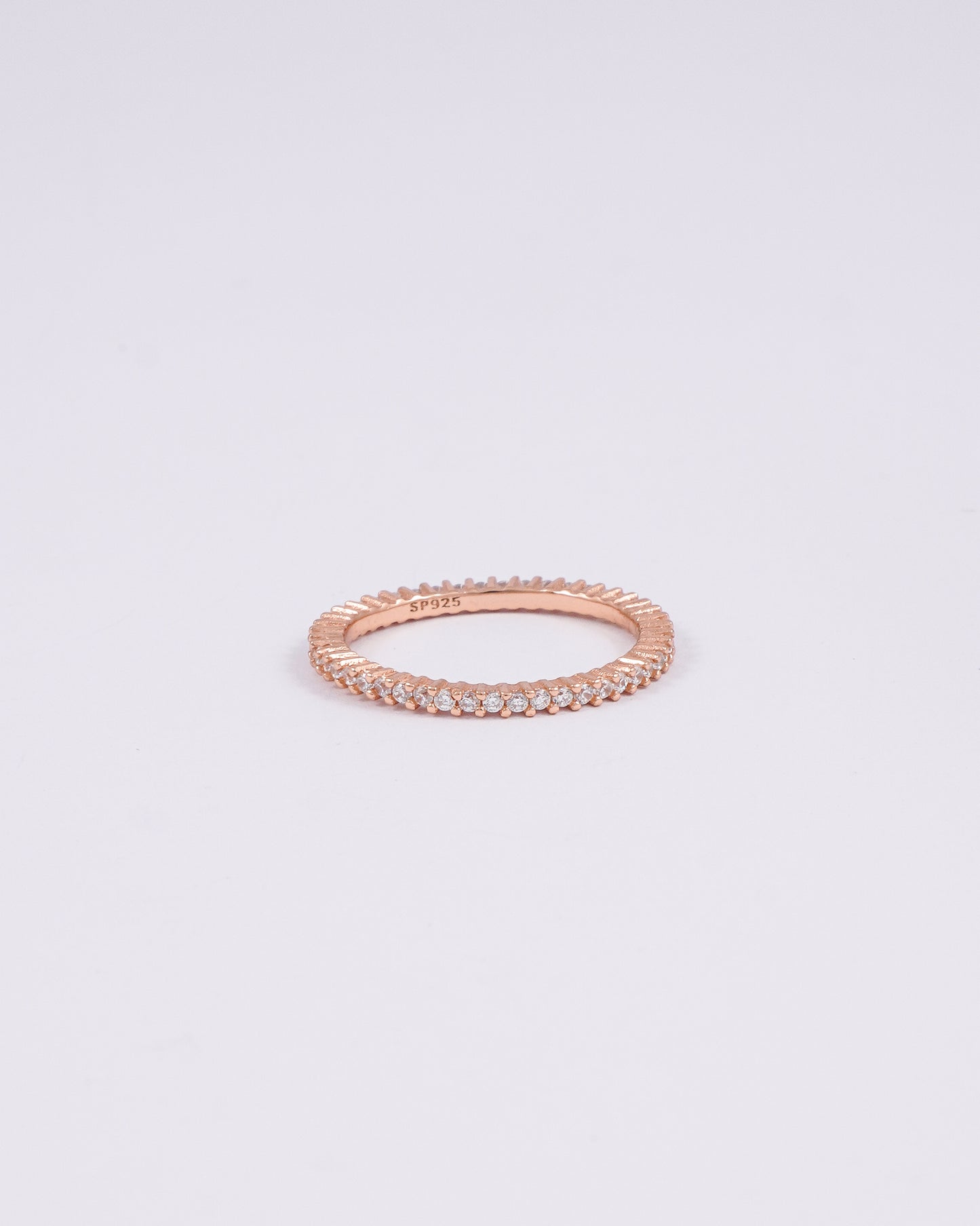 Rose Gold Eternal Gleam Silver Ring