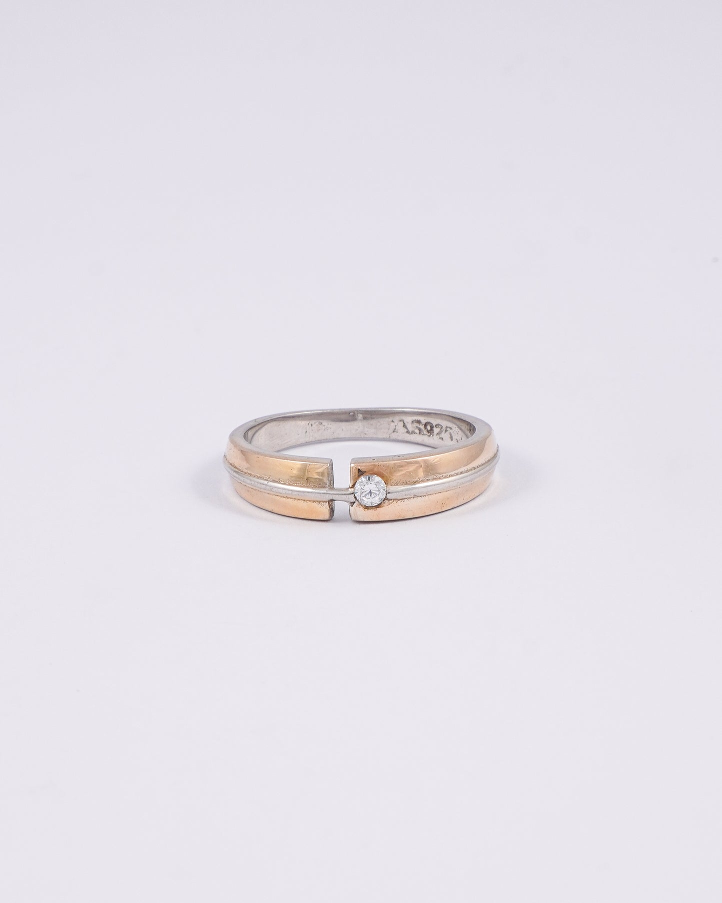 Silver Subtle Light Gold Ring