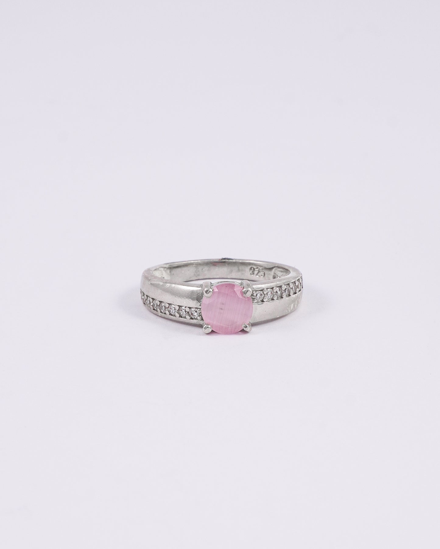 Silver Soft Blush Ring