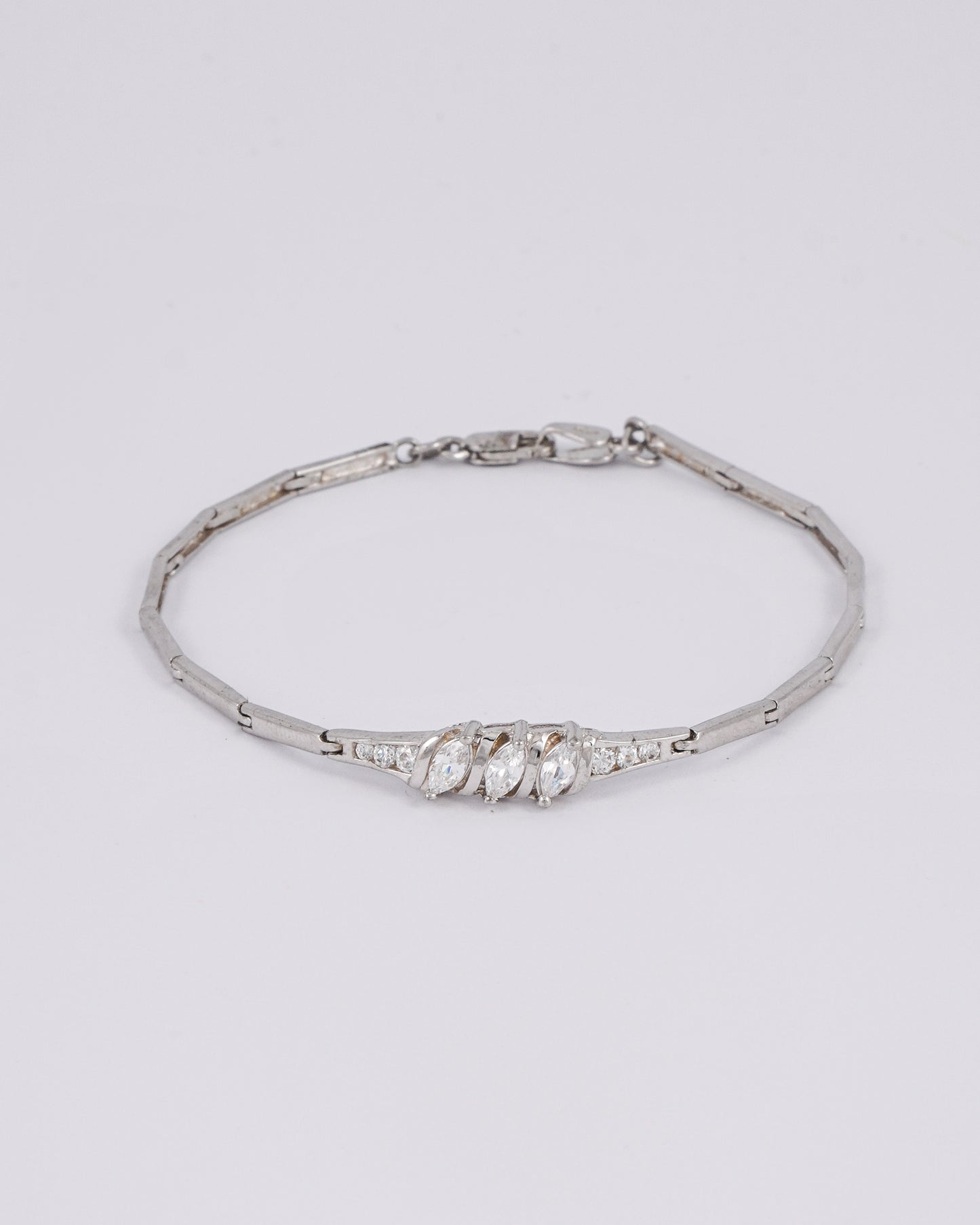 Tri Diamond Silver Bracelet