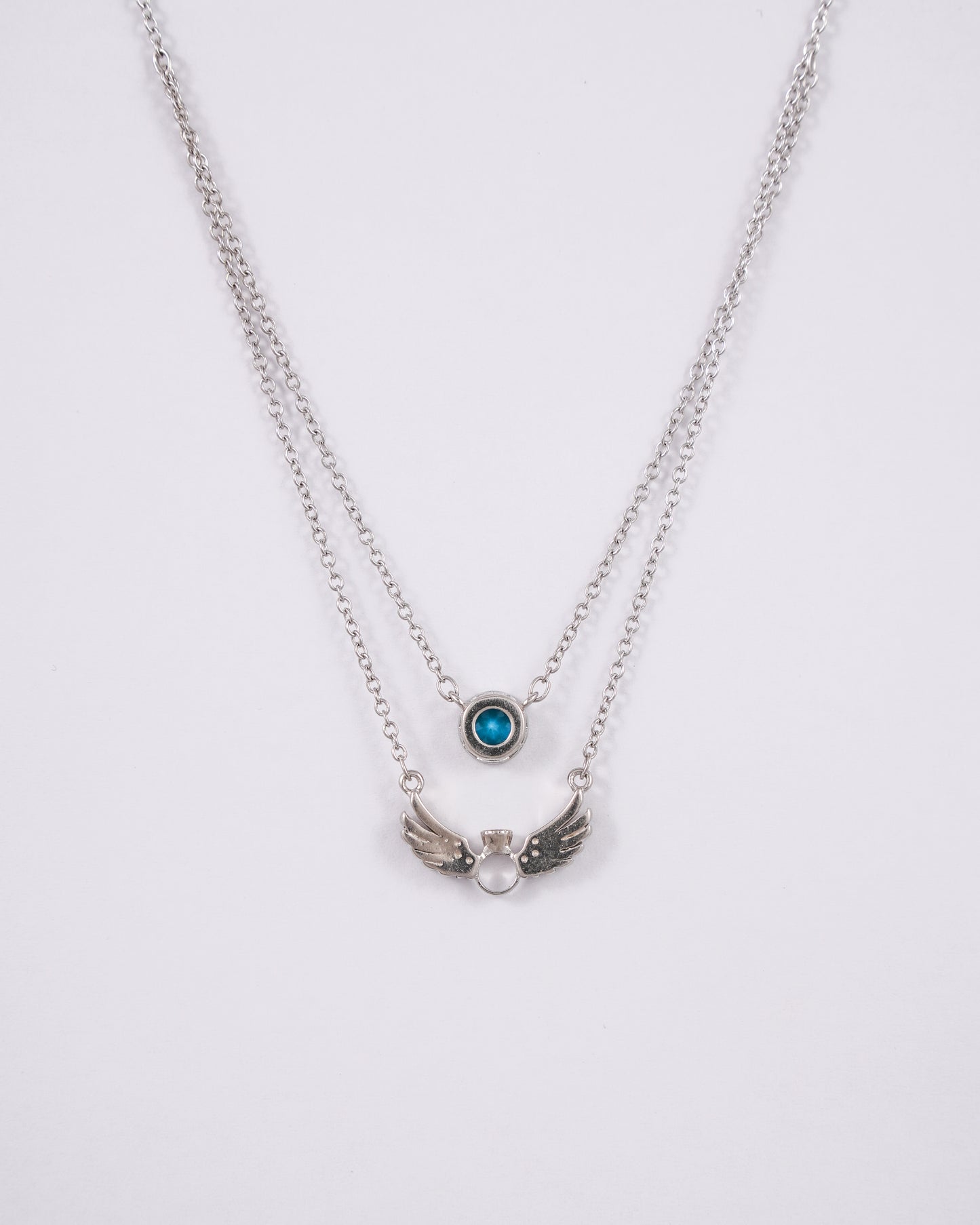Blue Stone Winged Pendant