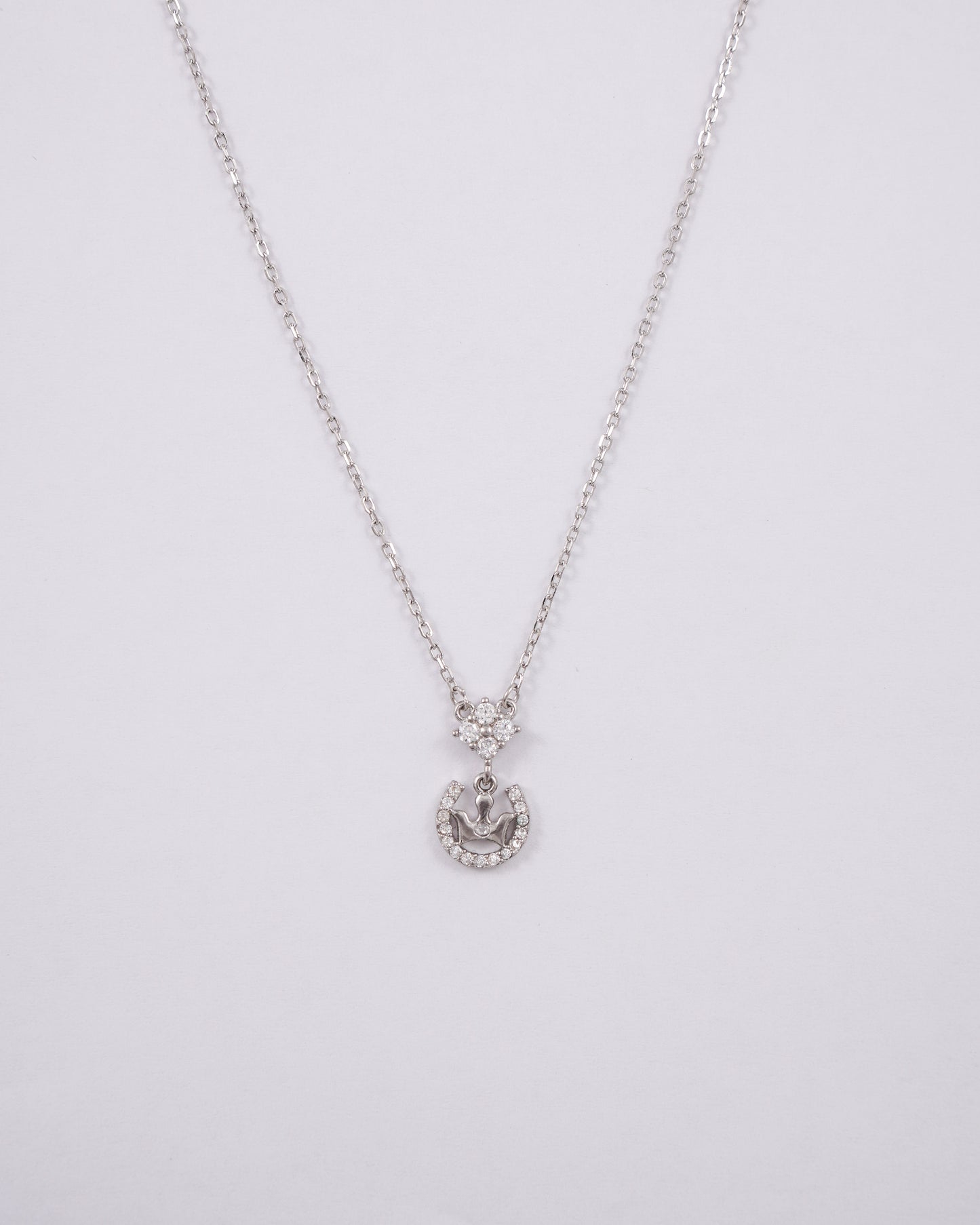 Silver Cube Queen Crown Pendant
