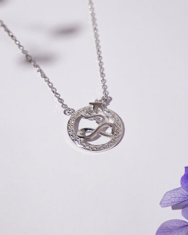 Silver Infinity Star Hoop Pendant