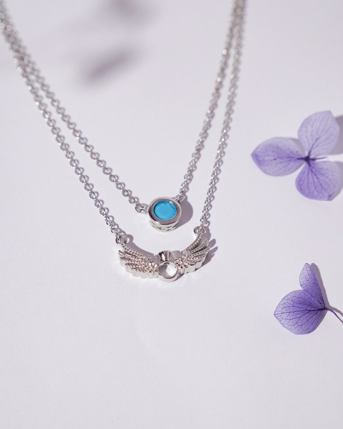 Blue Stone Winged Pendant