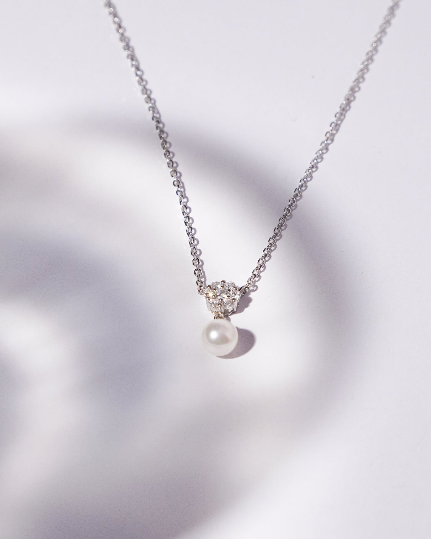 Silver Flower Pearl Pendant