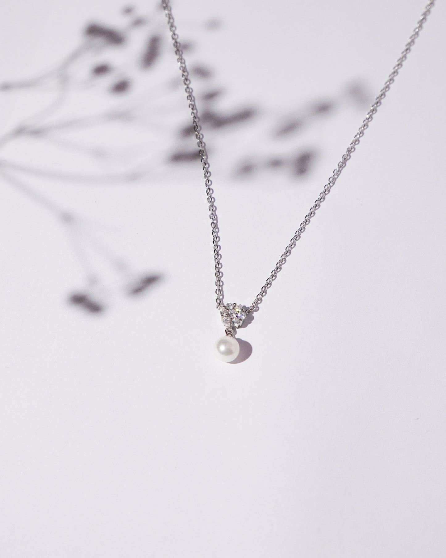 Silver Flower Pearl Pendant