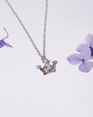 Silver Crown Zircon Pendant
