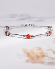Step Red Diamond Silver Bracelet