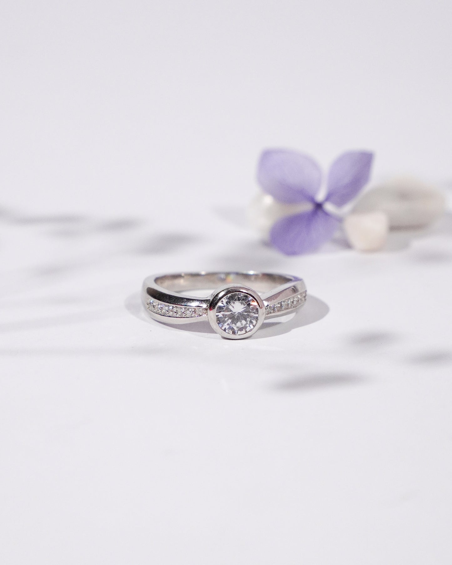Silver Radiant Solitude Ring