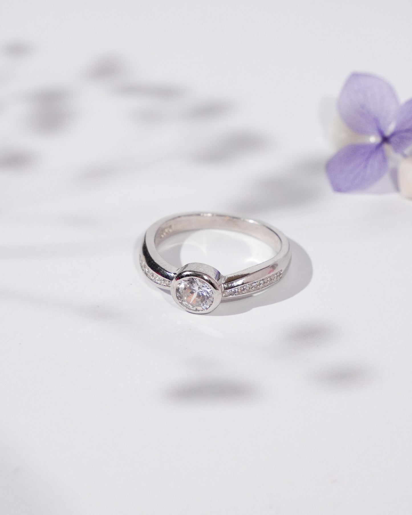 Silver Radiant Solitude Ring