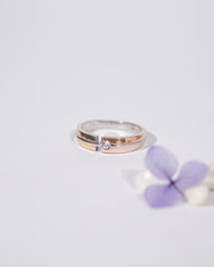 Silver Subtle Light Gold Ring