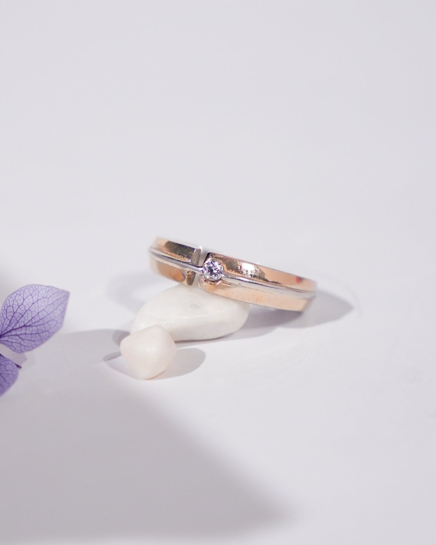 Silver Subtle Light Gold Ring