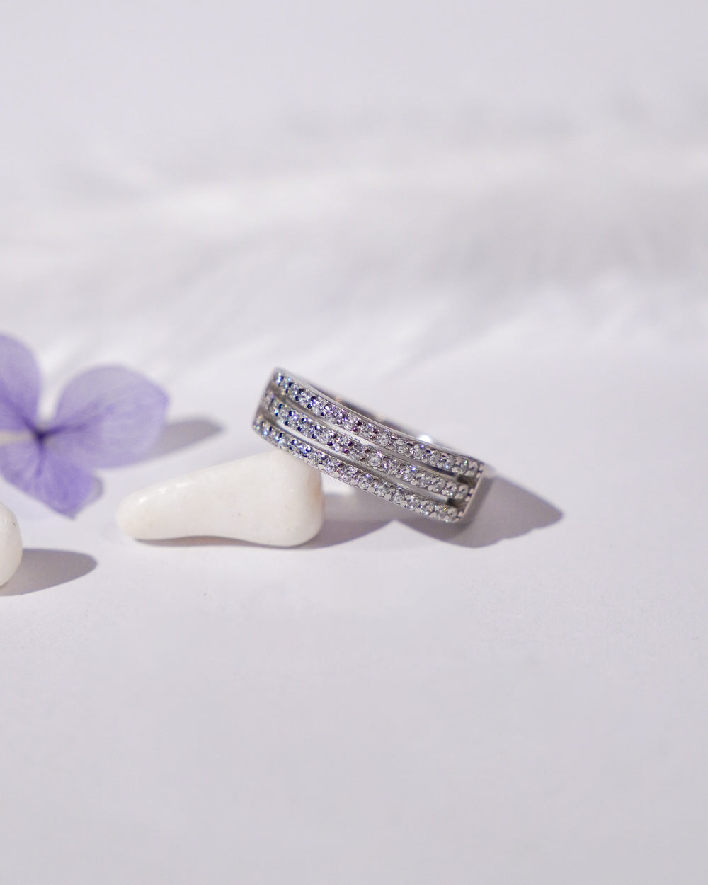 Silver 3 Shine Fold Ring