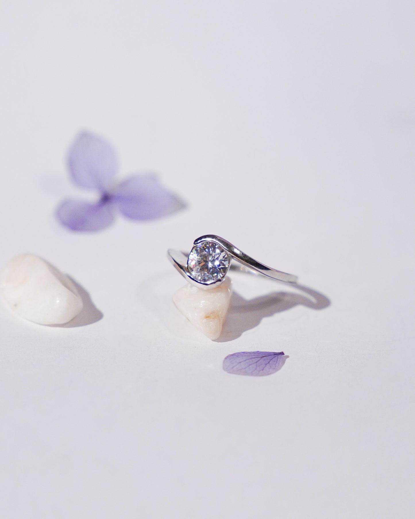 Silver Zircon Stylish Care Ring