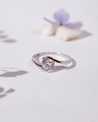 Silver Zircon Stylish Care Ring