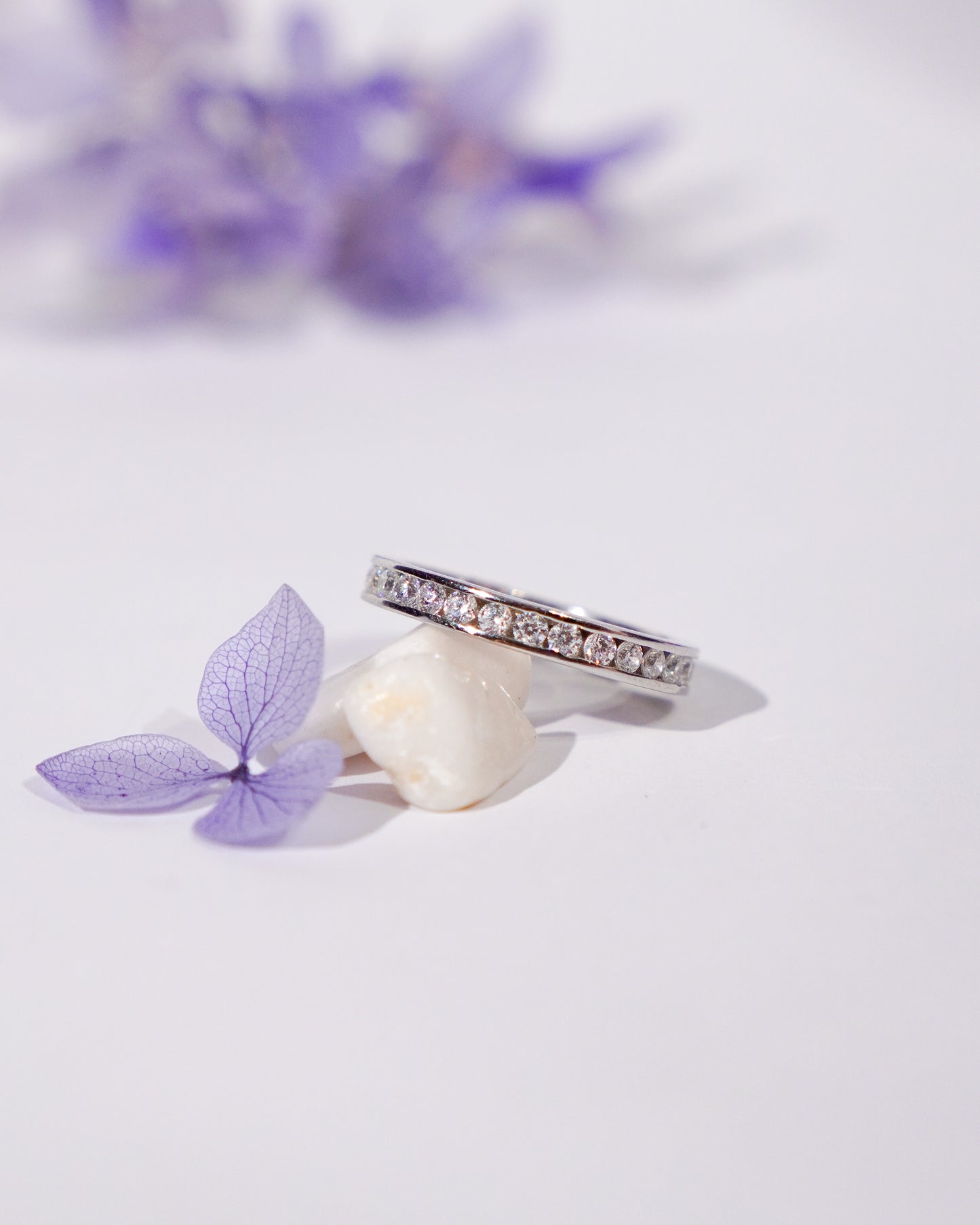 Silver Diamond Studded Grace Ring