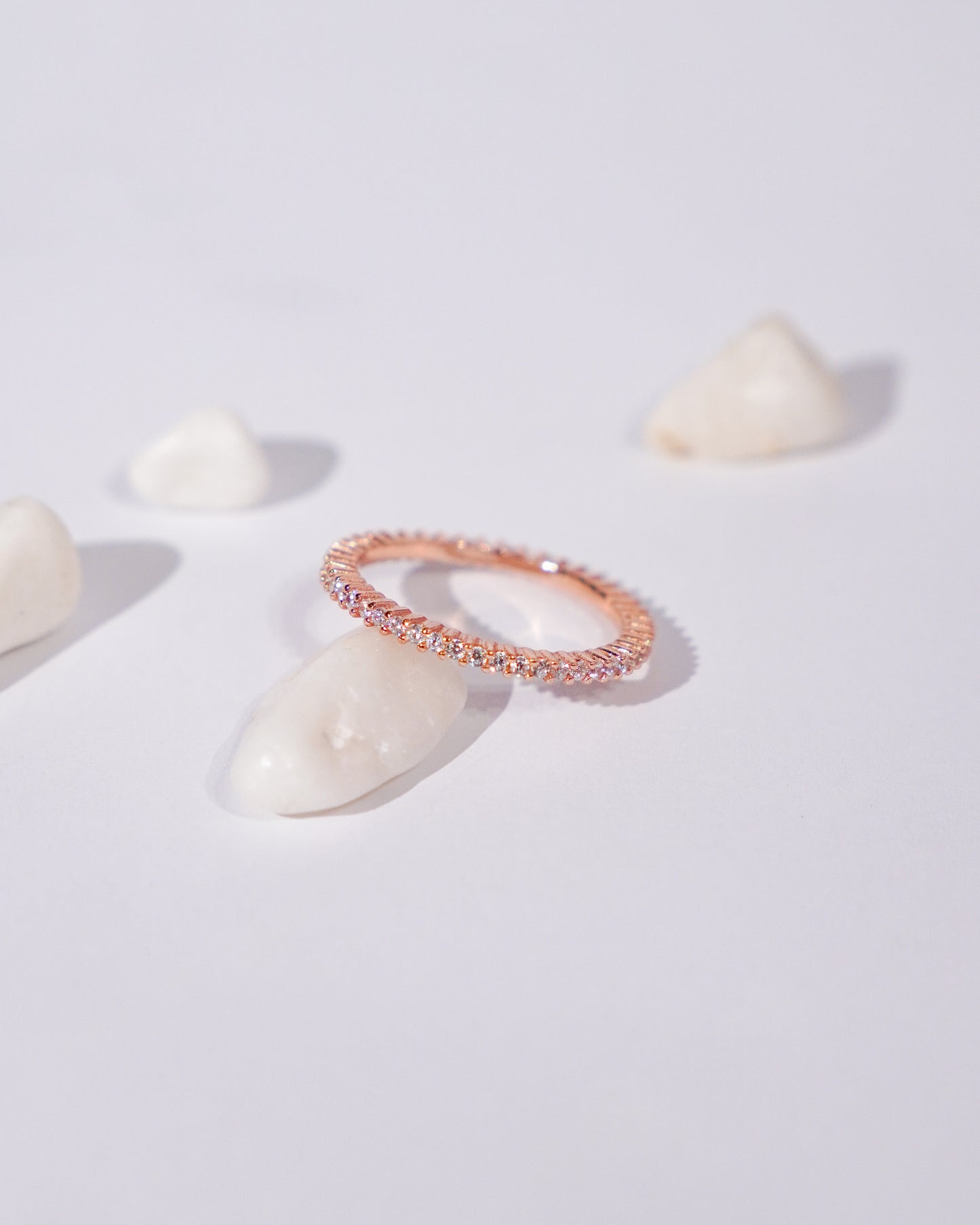 Rose Gold Eternal Gleam Silver Ring