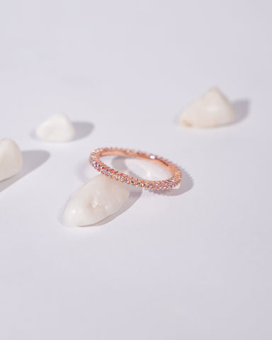 Rose Gold Eternal Gleam Silver Ring