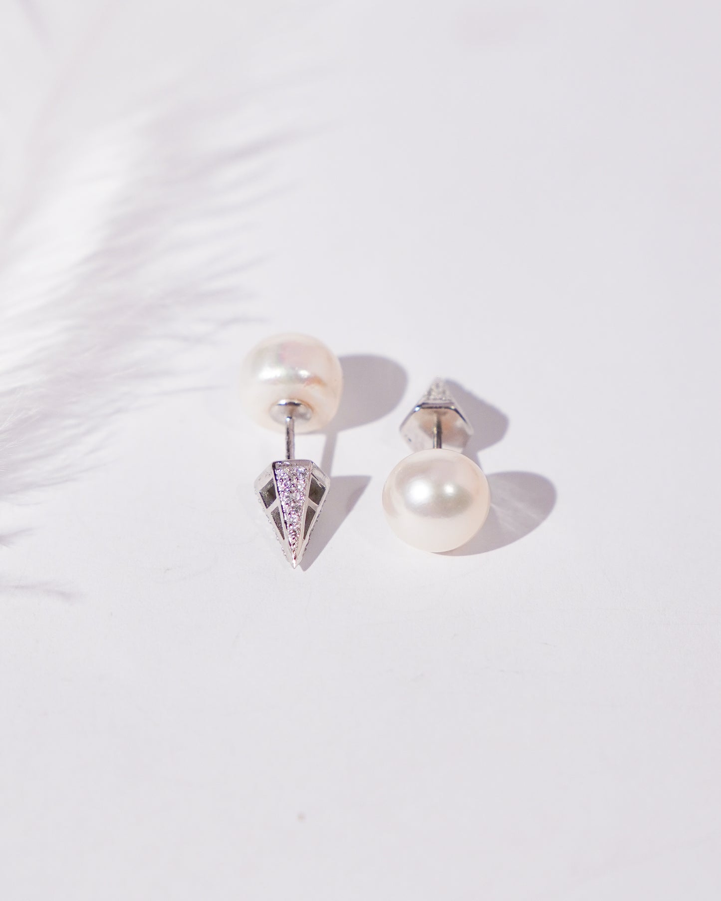 Lustrous Pearl Drops Silver Earrings