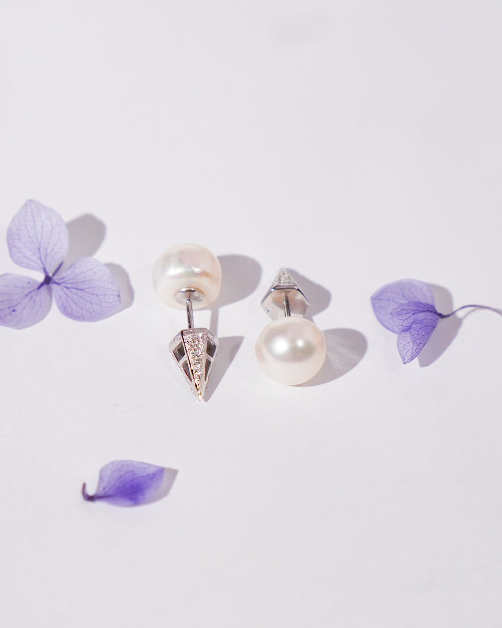 Lustrous Pearl Drops Silver Earrings