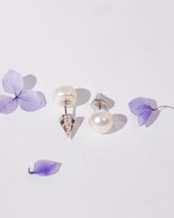 Lustrous Pearl Drops Silver Earrings