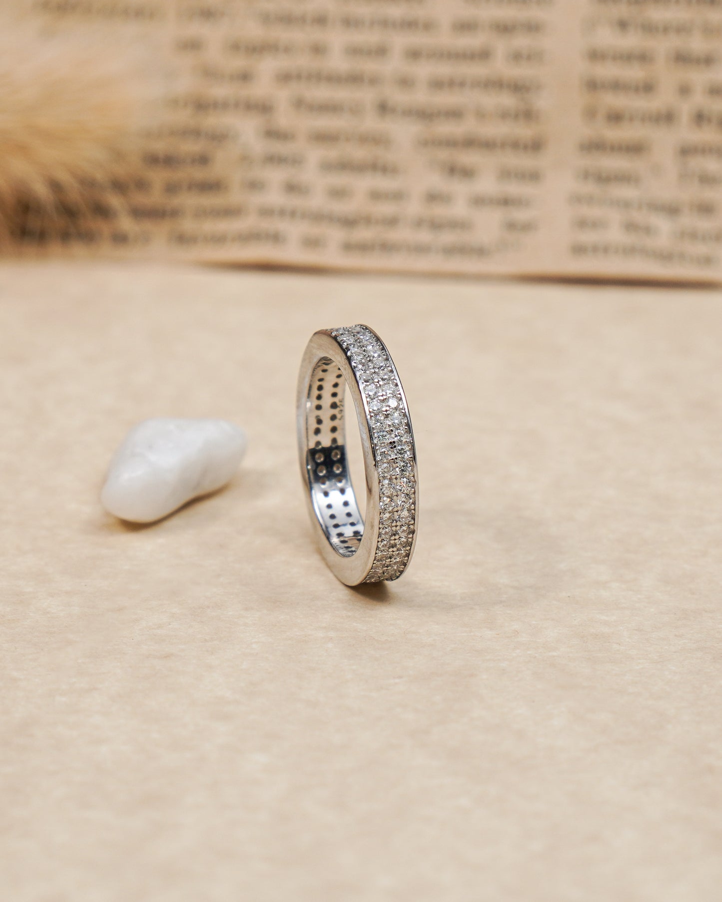 Silver Zircon Studded Ring