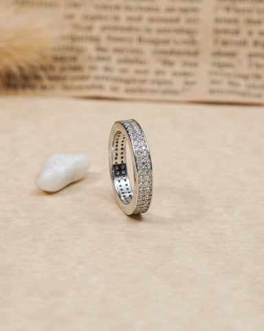 Silver Zircon Studded Ring