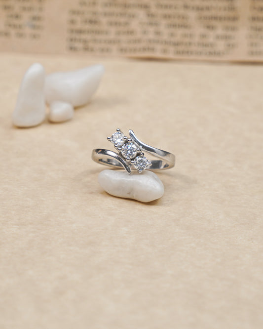 Silver 3 Diamond Ring