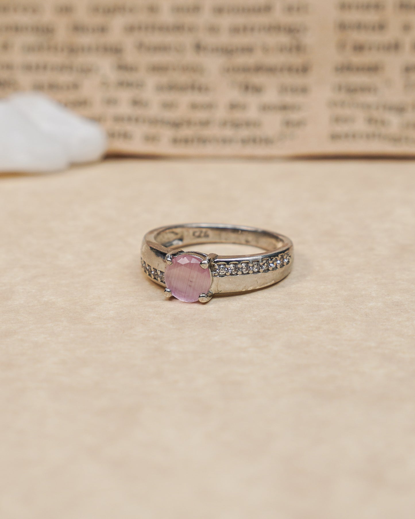 Silver Soft Blush Ring
