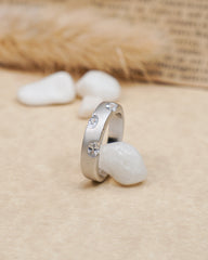 Silver 3 Island Diamond Ring