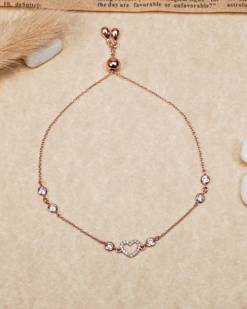 Rose Heart Silver Elegance Bracelet