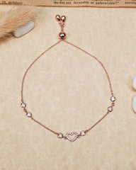 Rose Heart Silver Elegance Bracelet