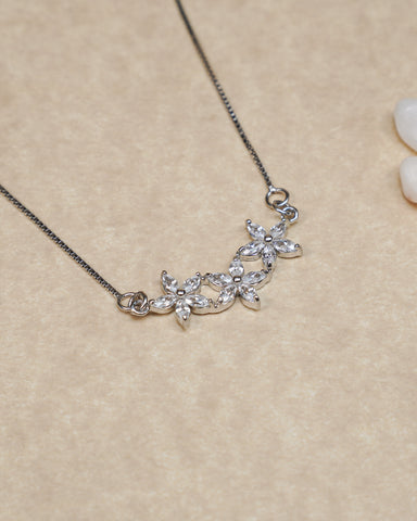 Silver Tres Flower Pendants