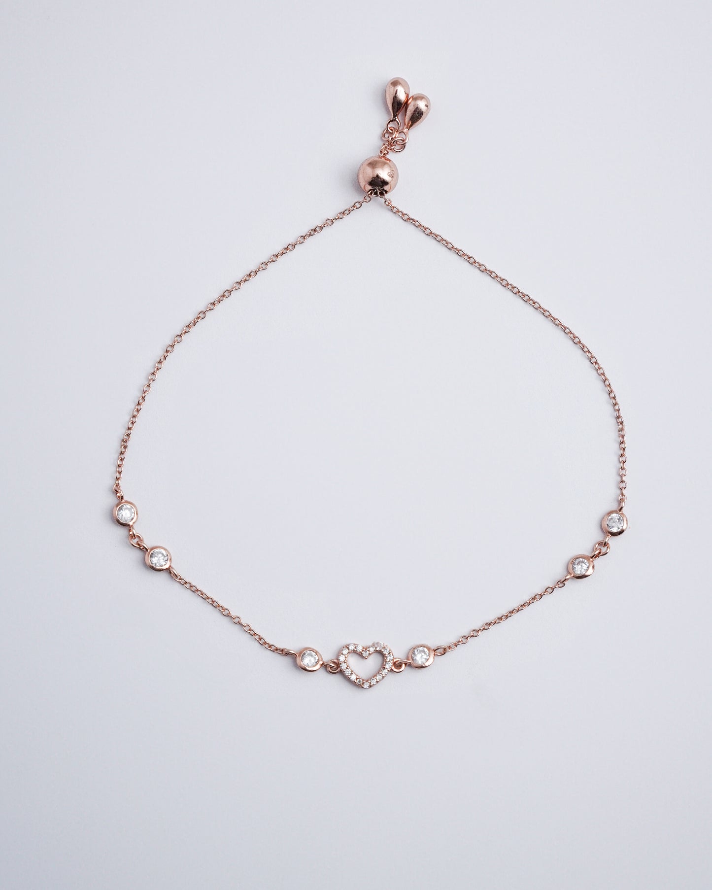Rose Heart Silver Elegance Bracelet