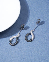 Cobalt Orbit Hoops Silver Earrings