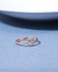 Silver Rose Gold Cherished Heart Ring