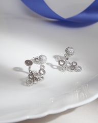 Glamour Orbs Silver Earrings